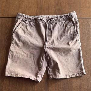 REPORT COLLECTION - Men's Casual Light Brown Stretch Cotton Shorts